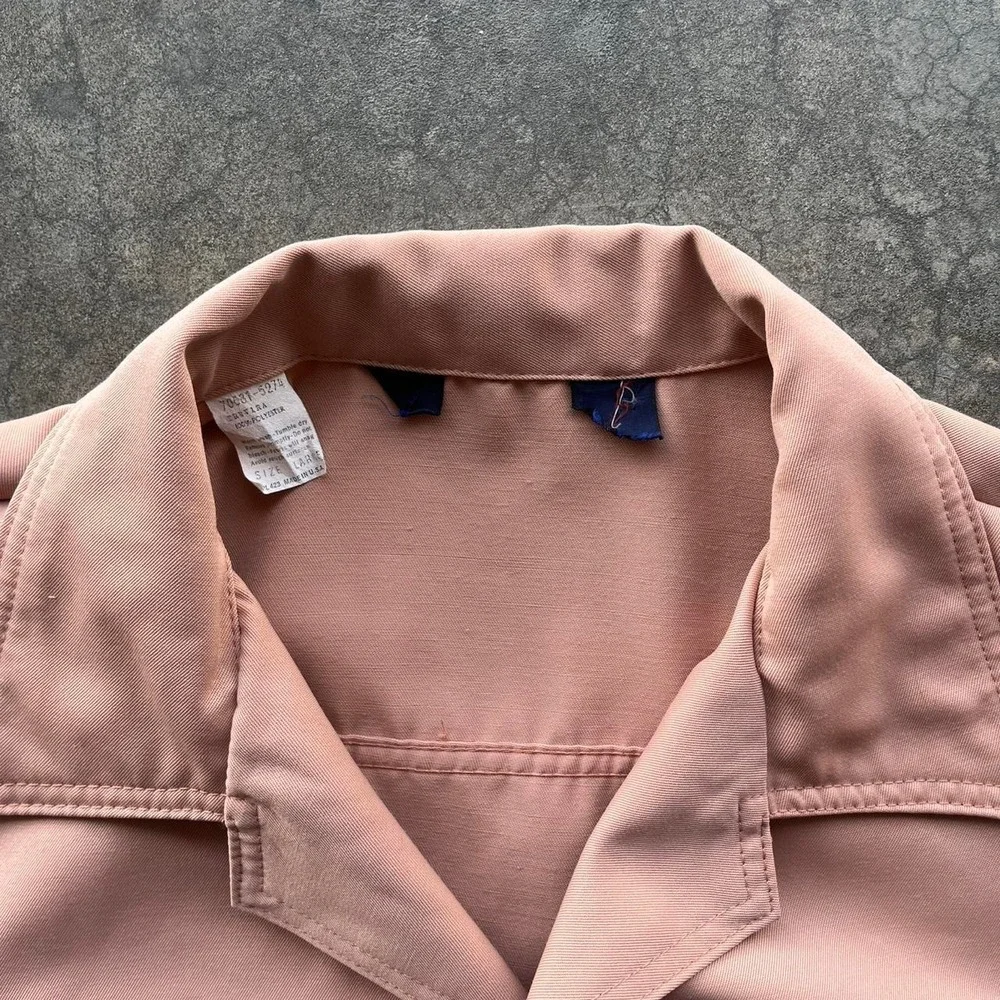Vintage western pink pearl snap jacket Large made in USA